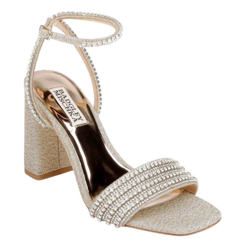 BADGLEY MISCHKA Becca Strappy Block Heel Sandal size 8 NWT $235 - Picture 1 of 13